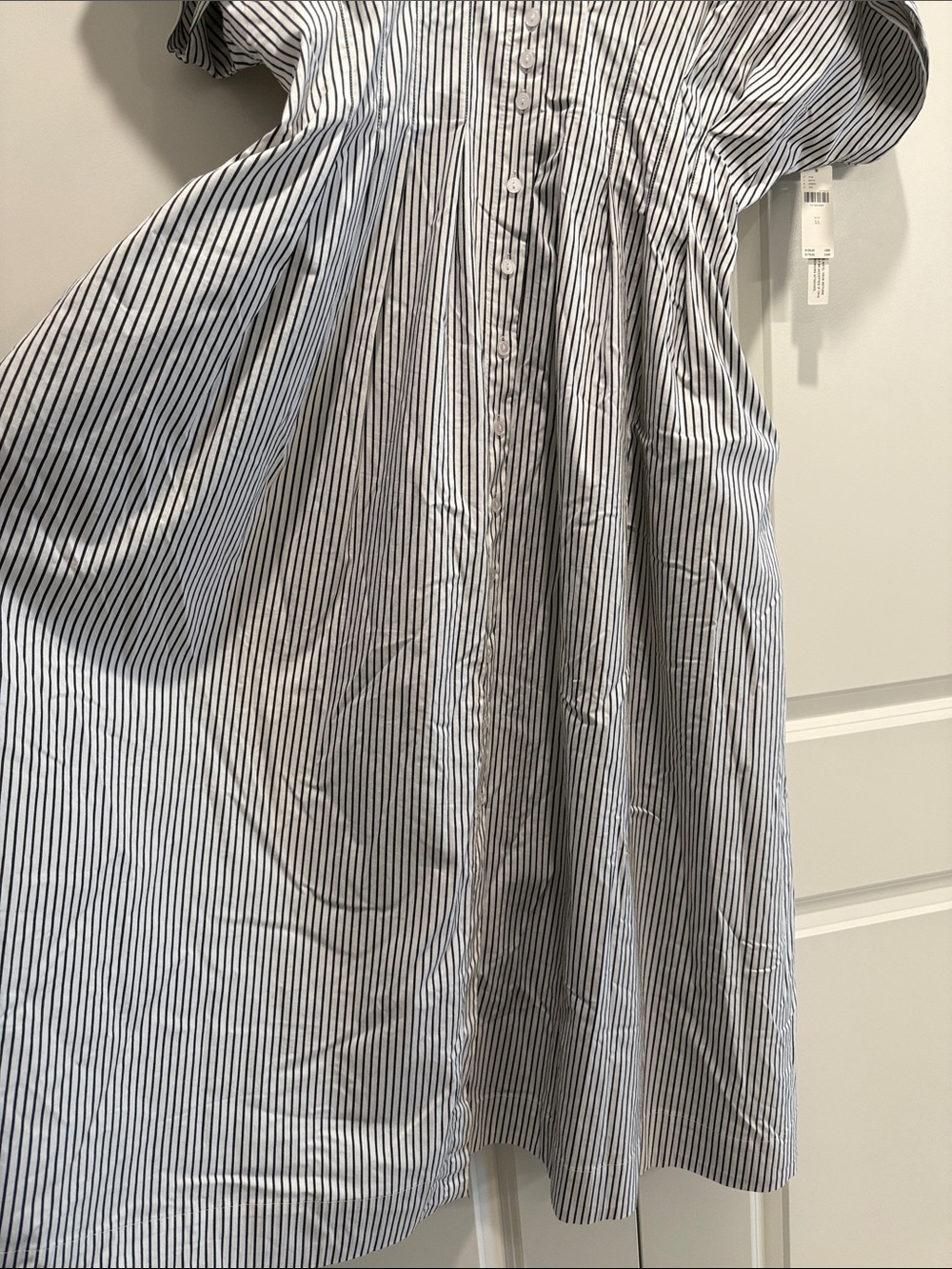 Anthropologie Blue and White Striped Maxi Shirt Dress - Picture 4 of 7